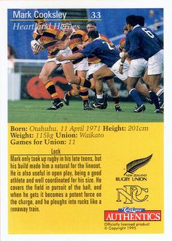 1995 Card Crazy Authentics Rugby Union NPC Superstars #33 Mark Cooksley Back